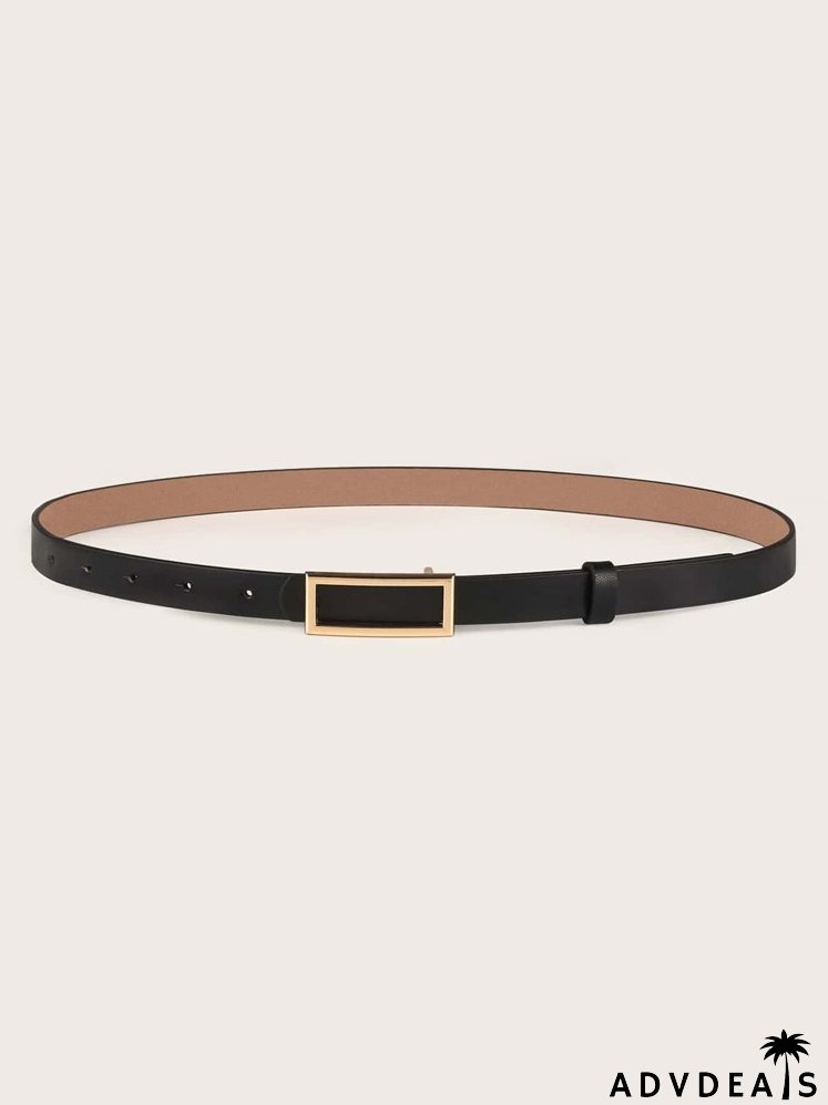 Geometric Metal Buckle Belt