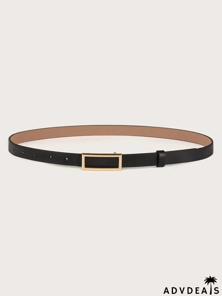 Geometric Metal Buckle Belt
