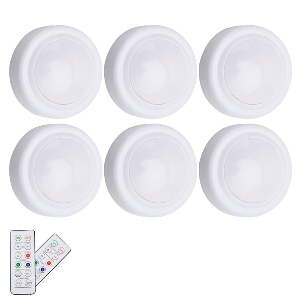 

6pcs Remote Control Eye Protection Nightlight 16-Color Bedside Cabinet Lamp, 501 Original