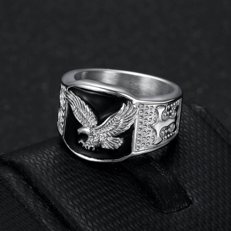 Hip-Hop Eagle 304 Stainless Steel Plating Men's Rings Punk Rings