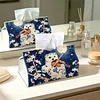 (25cm)Moon Violin Snow Owl DIY Diamond Painting PU Tissue Holder Box