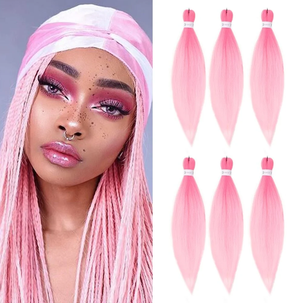 Xpoxo back to school  Pre Stretched Braiding Hair Extensions Easy Crochet Braid Hair Bundle Ombre Wine Red Straight Synthetic Jumbo Braid 26Inch