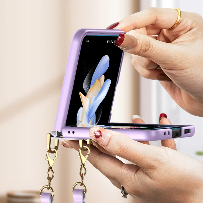 Applicable For Samsung Zflip3/4 Folding Fashion Women's Ultra-Thin Handbag Mobile Phone Case