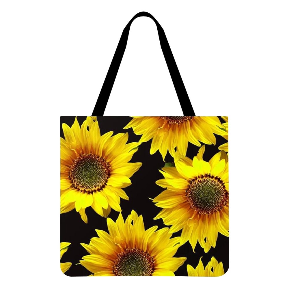 Linen Tote Bag-Sunflower