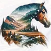 Horse-Partial 11CT Stamped Cross Stitch Bead Embroidery 36*36cm/14.17*14.17in tapestrymarket