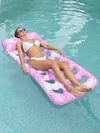 Inflatable Pool Float Lounger with Headrest PVC Air Mattress for Lake Beach