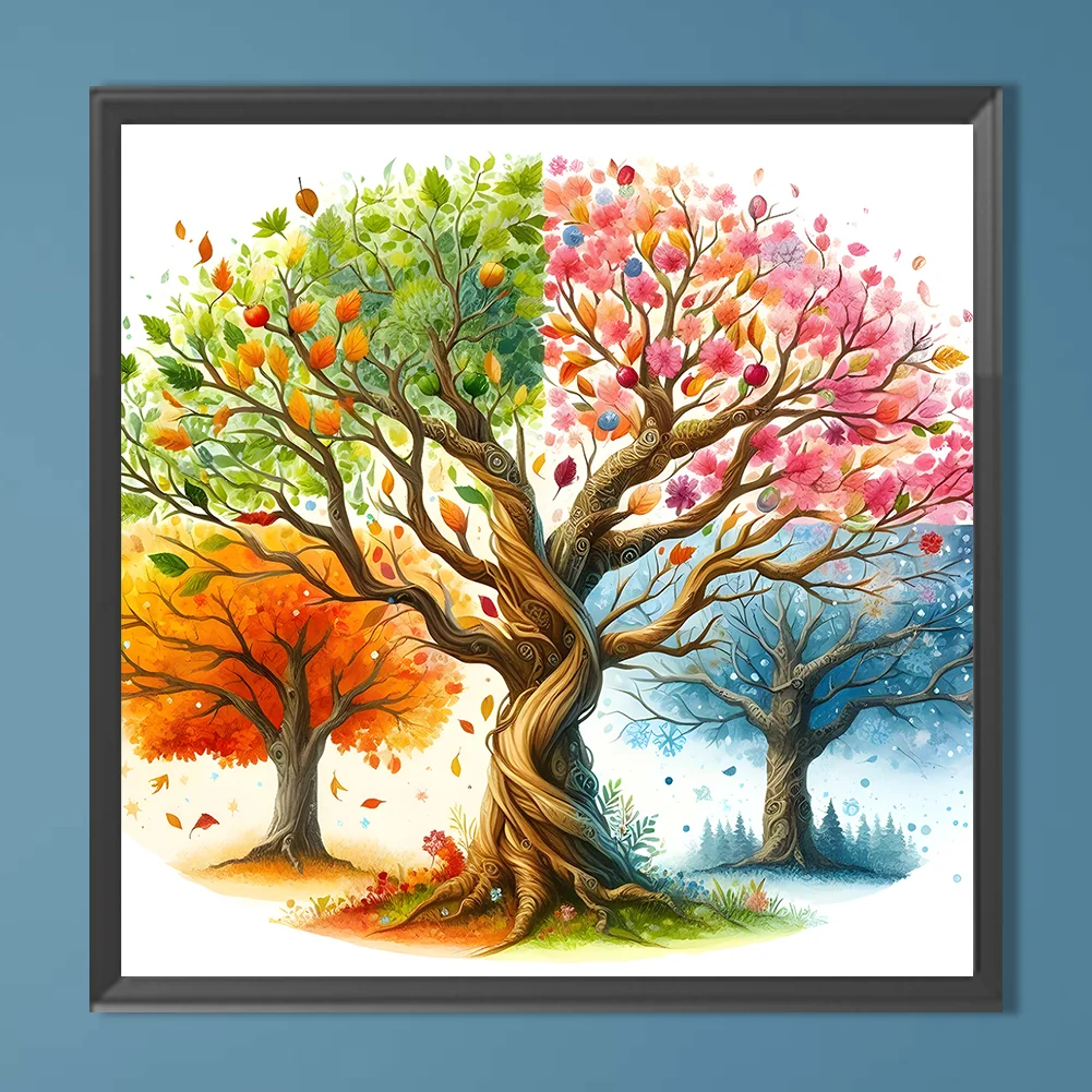 Diamond Painting - Full Round Drill - Four Seasons Tree(Canvas|40*40cm)