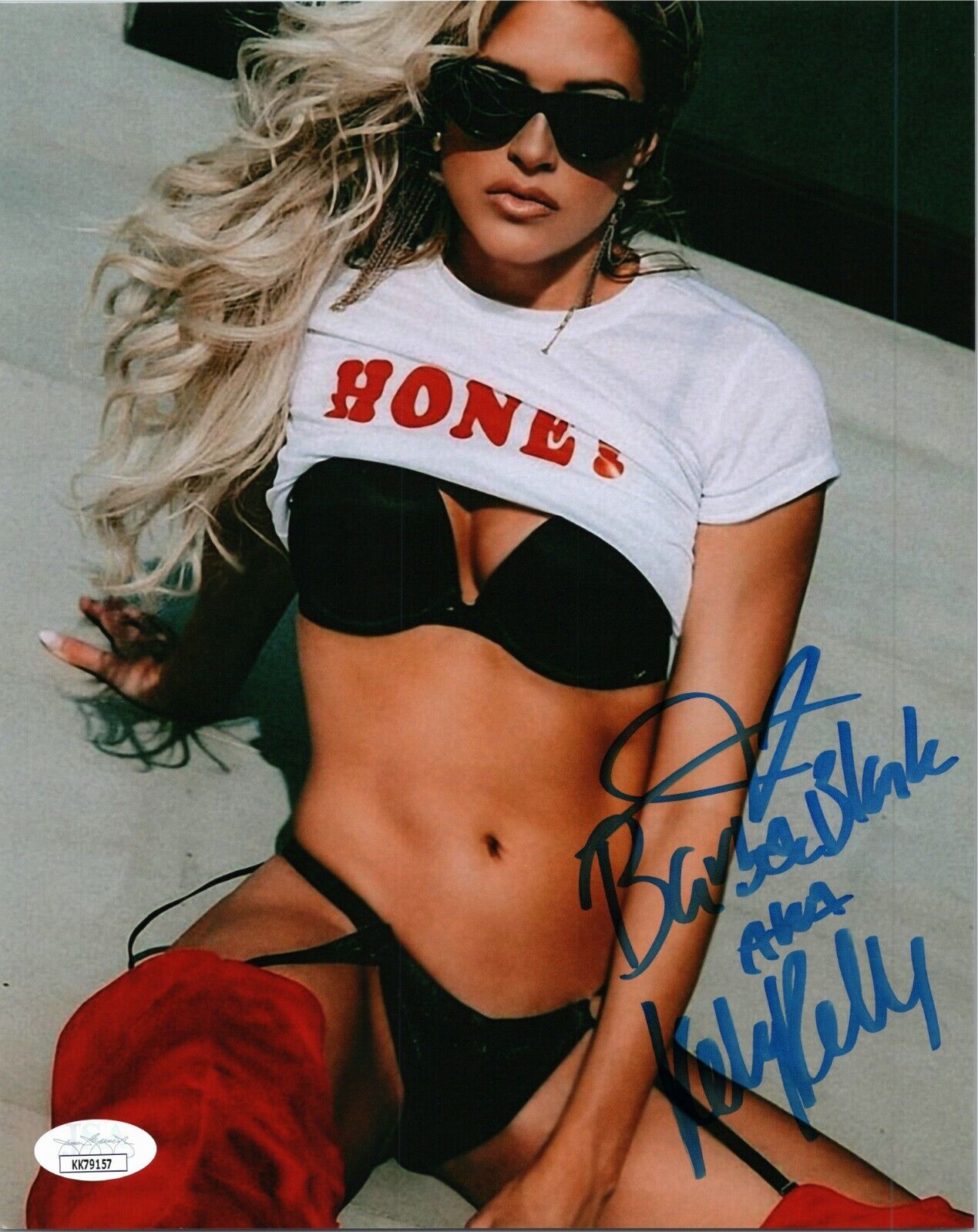 KELLY KELLY ~ BARBIE BLANK Authentic Hand-Signed WWE DIVA