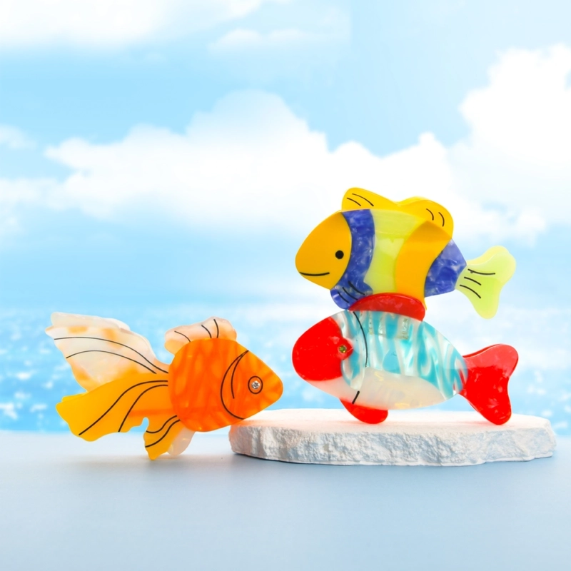 Cute Marine Style Modern Style Women’s Animal Fish Acetic Acid Sheets Hair Claws