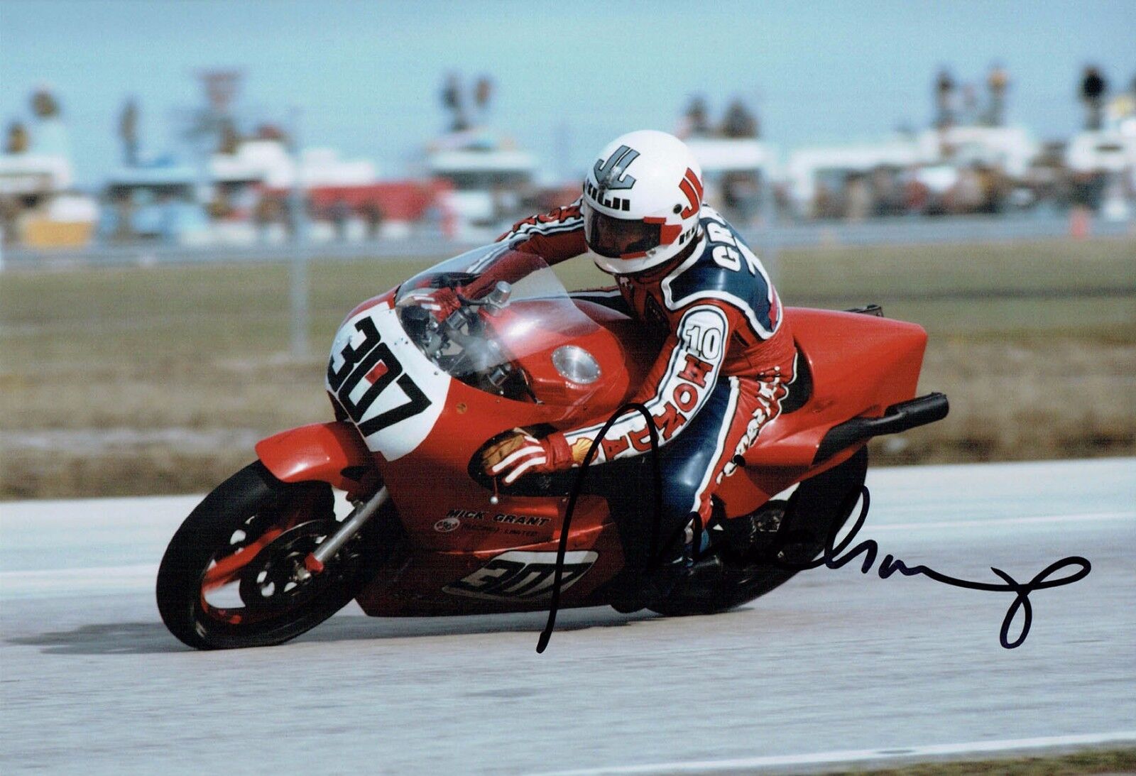 Mick GRANT Signed 12x8 Photo Poster painting Autograph AFTAL COA Kawasaki Motorbike Daytona 200