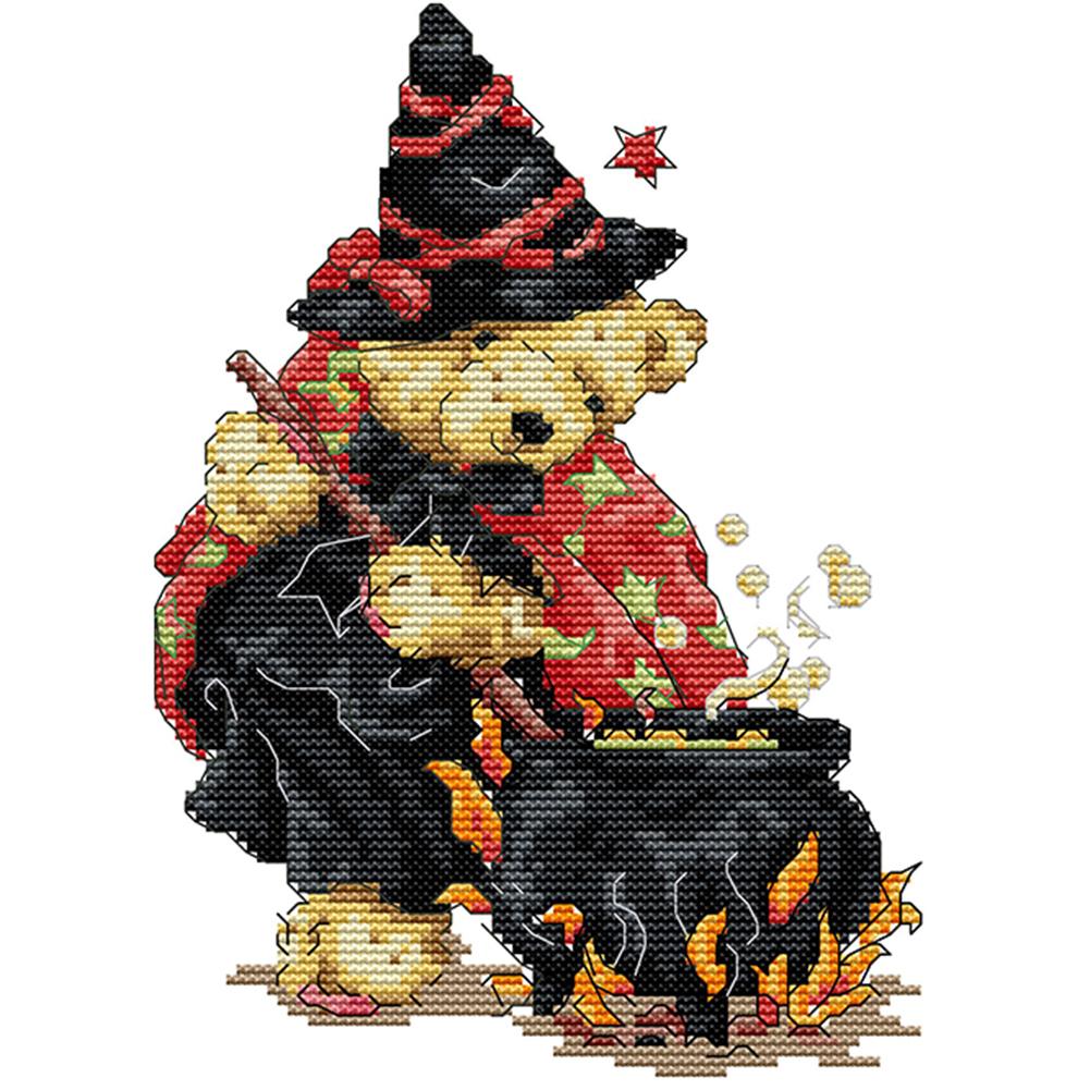 

Magic bear - 14CT Stamped Cross Stitch - 19*27cm, 501 Original