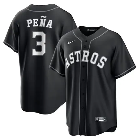 Men's Houston Astros #3 Jeremy Pena  Black Lights Out Replica Player Jersey