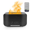 Flame Diffuser Humidifier 400ml, Fireplace Diffuser Alarm Clock with Remote Control
