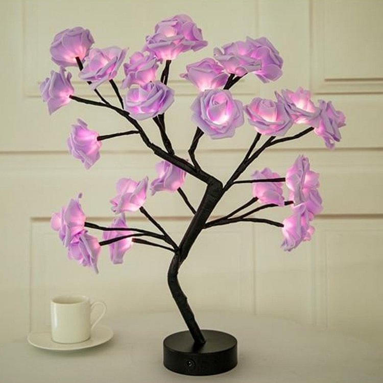 Gioiacombo™ Regalo di San Valentino -- Luce a LED con decorazione romantica fatta a mano con albero di rose