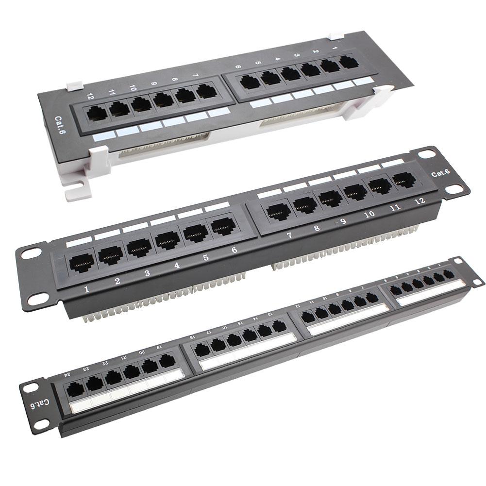 

12/24 Port CAT6 Patch Panel RJ45 Networking Wall Mount Rack Mounted Bracket, 4013, 501 Original