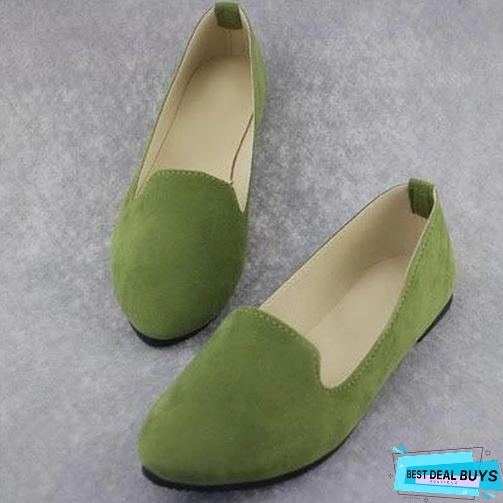 Plus Size Women Candy Color Loafers Flats Sweet Casual Shoes