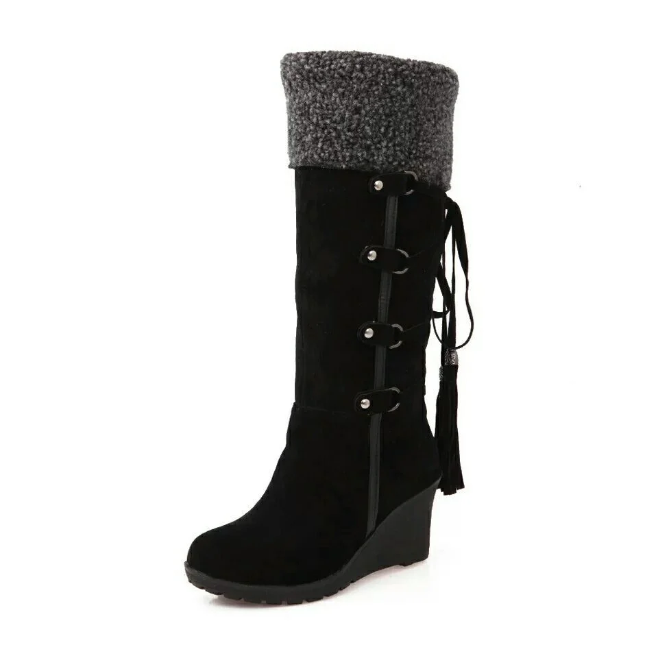 Yyvonne Large-Size Slopes And Snow Boots In Autumn And Winter 2025 Wish High-Heeled Women's Boots