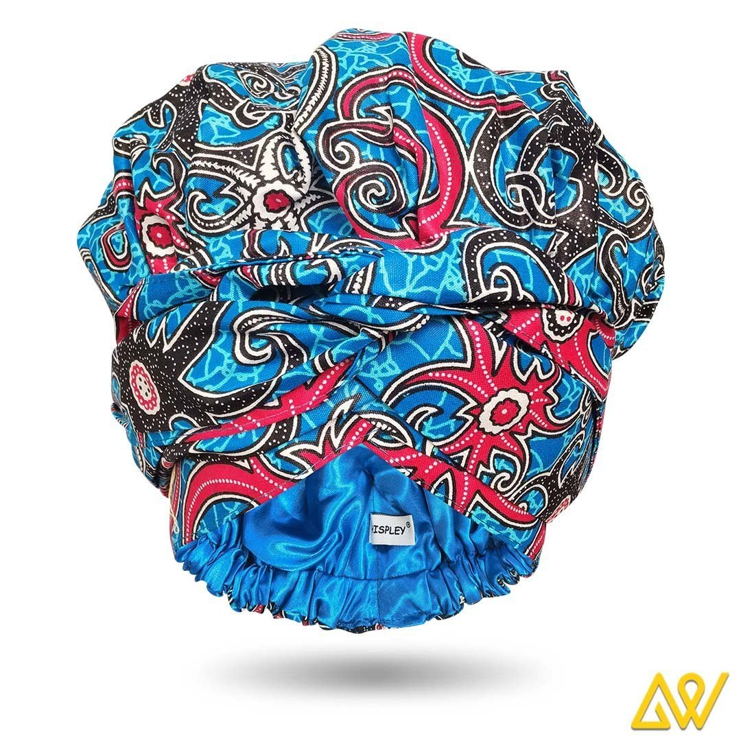 African Print Head Wrap With Satin-Lined-AW1135
