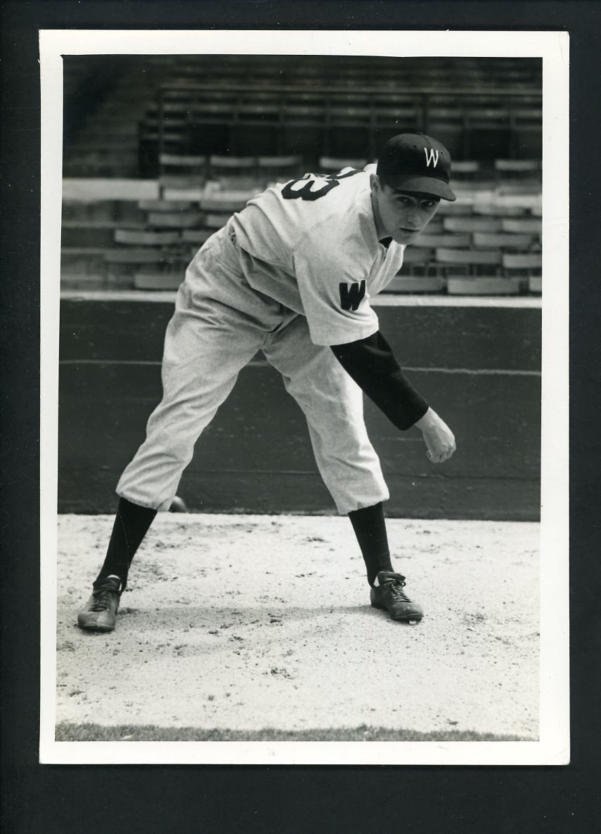 Walt Masterson circa 1940's Press Original Photo Poster painting Washington Senators