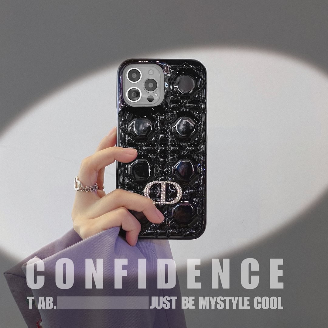Diamond Metal Logo Shiny Patent Leather Case--[GUCCLV]