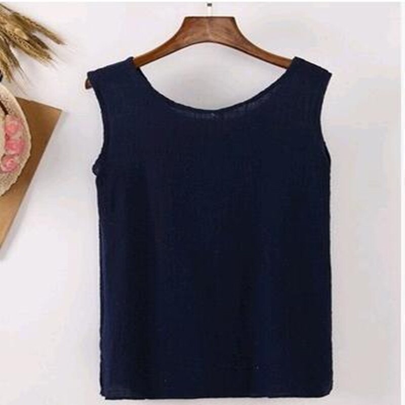 2021 Summer New Hot The Long All-match Simple Cotton Blouse Shirt Camis Vest