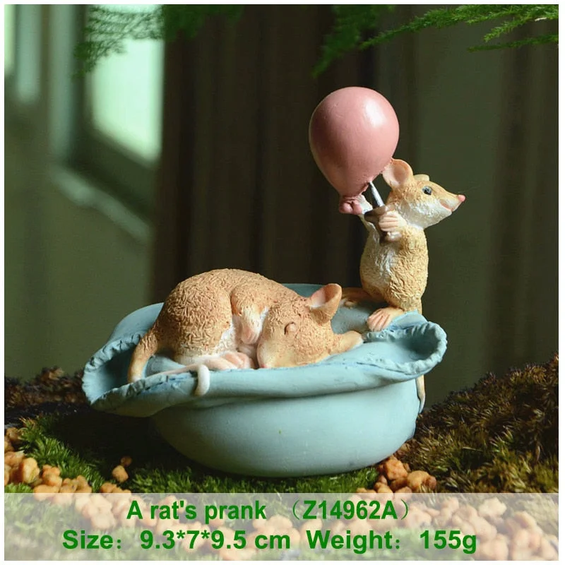 Everyday collection New mini mouse Figurine balcony Garden decoration animal decoracion hogar moderno
