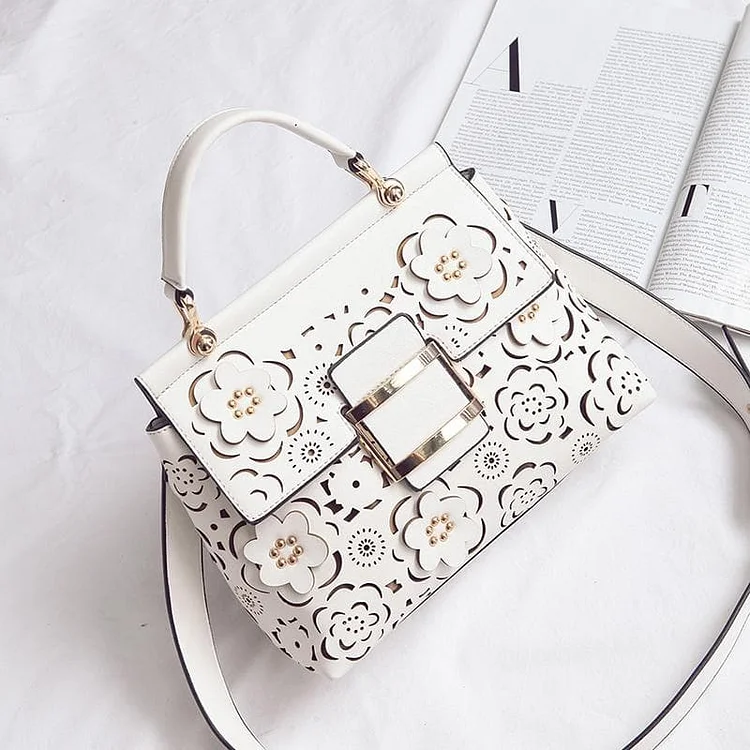 White/Red/Black Sweet Flower Handbag SP1710513