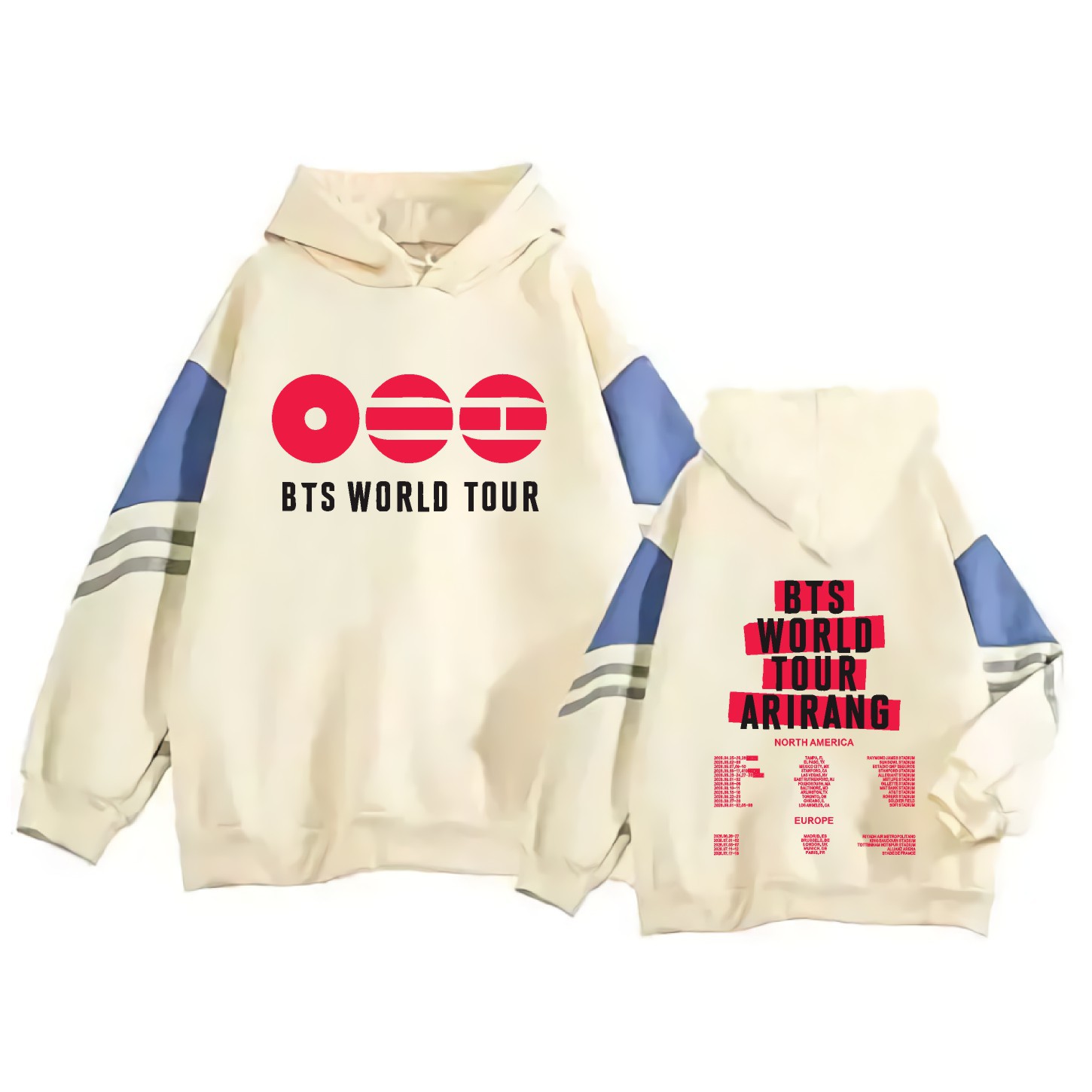 Official BTS Arirang Tour Colorblock Hoodie - Back Print
