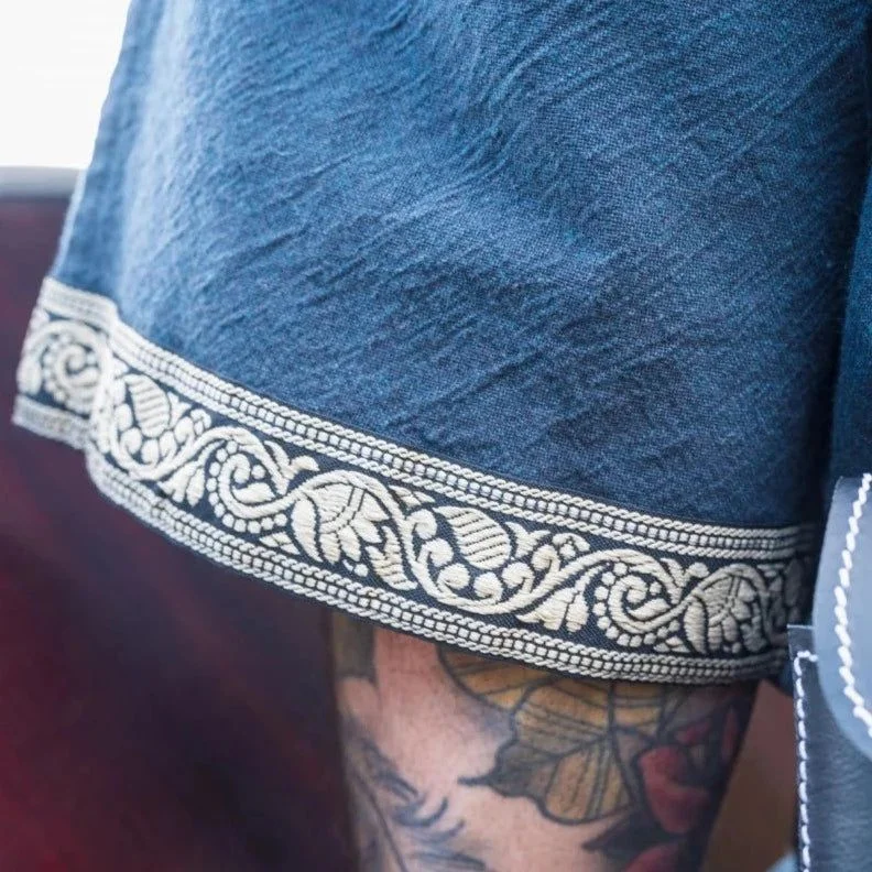 Men's Viking Embroidered Robe Top-inspireuse