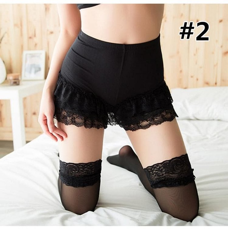 White/Black Lace Safety Shorts/Bloomers SP166658