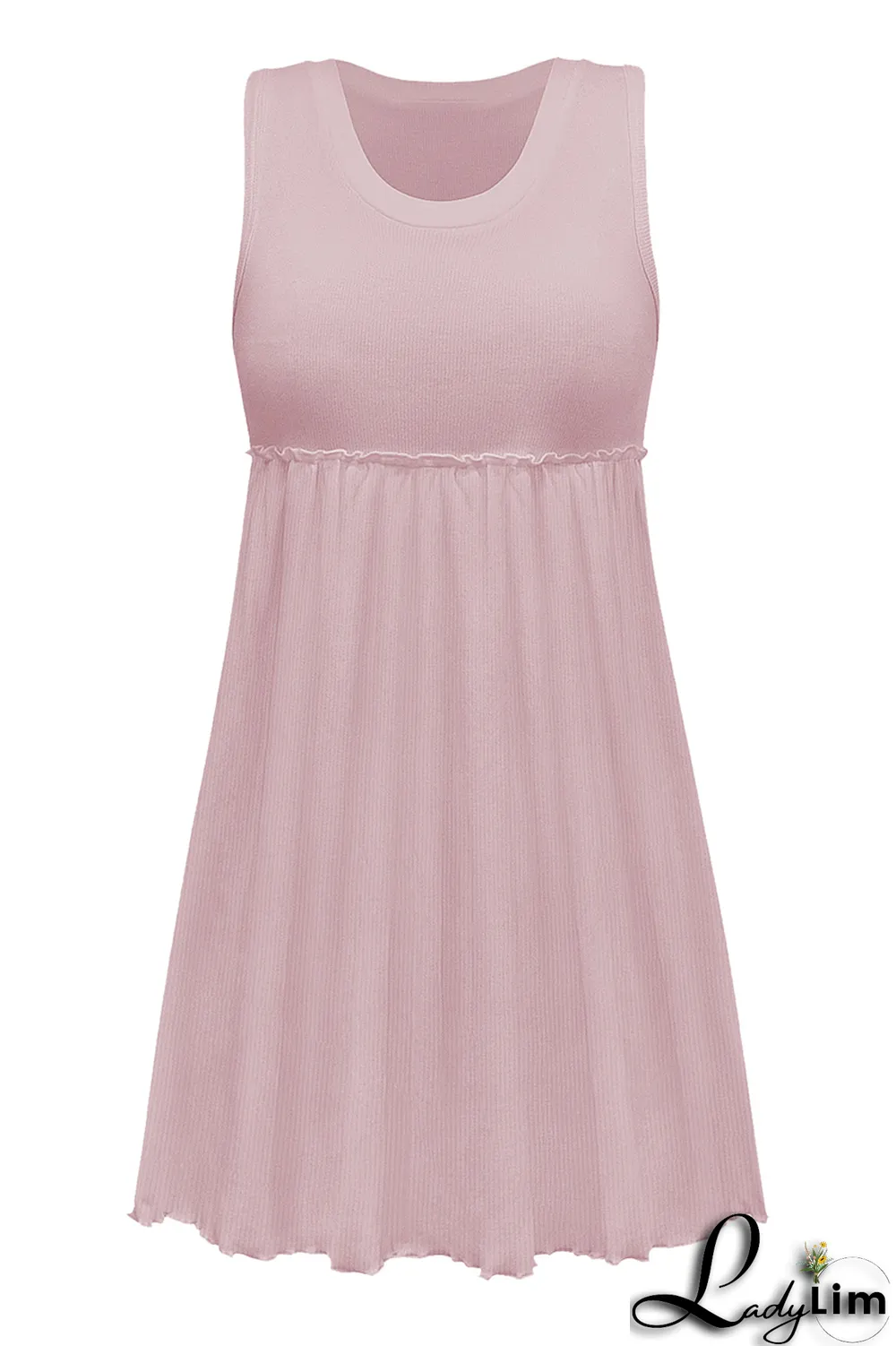Apricot Casual Solid Patchwork U Neck Cake Skirt Dresses