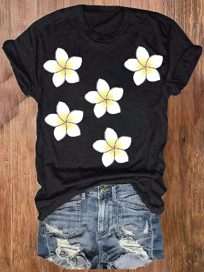 Hawaiian Volcano Print Casual T-Shirt