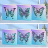 6pcs/set DIY Butterfly Special Shape Diamond Painting Greeting Card Kit(Blue)