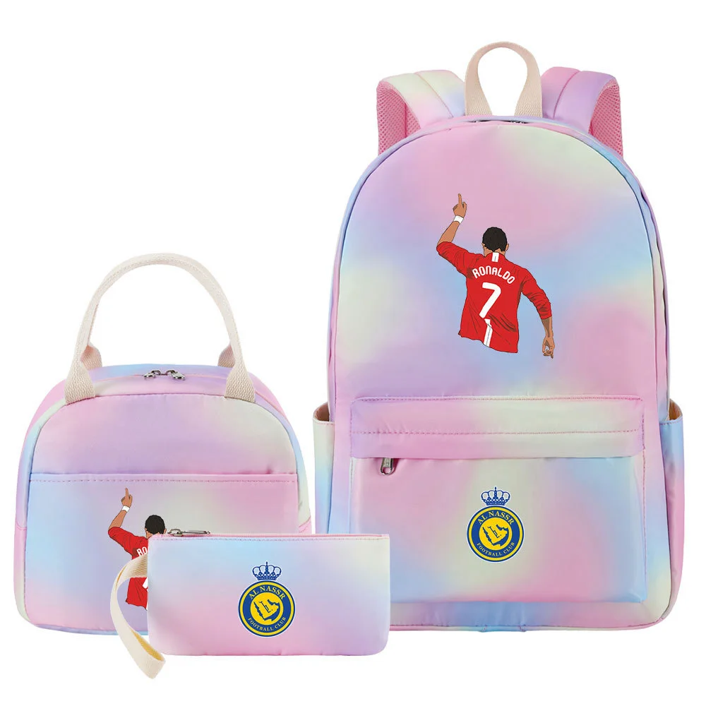 Buzzdaisy Get Your Goal on with the Cristiano Ronaldo Rainbow Backpack Set - Fits 15-Inch Laptop