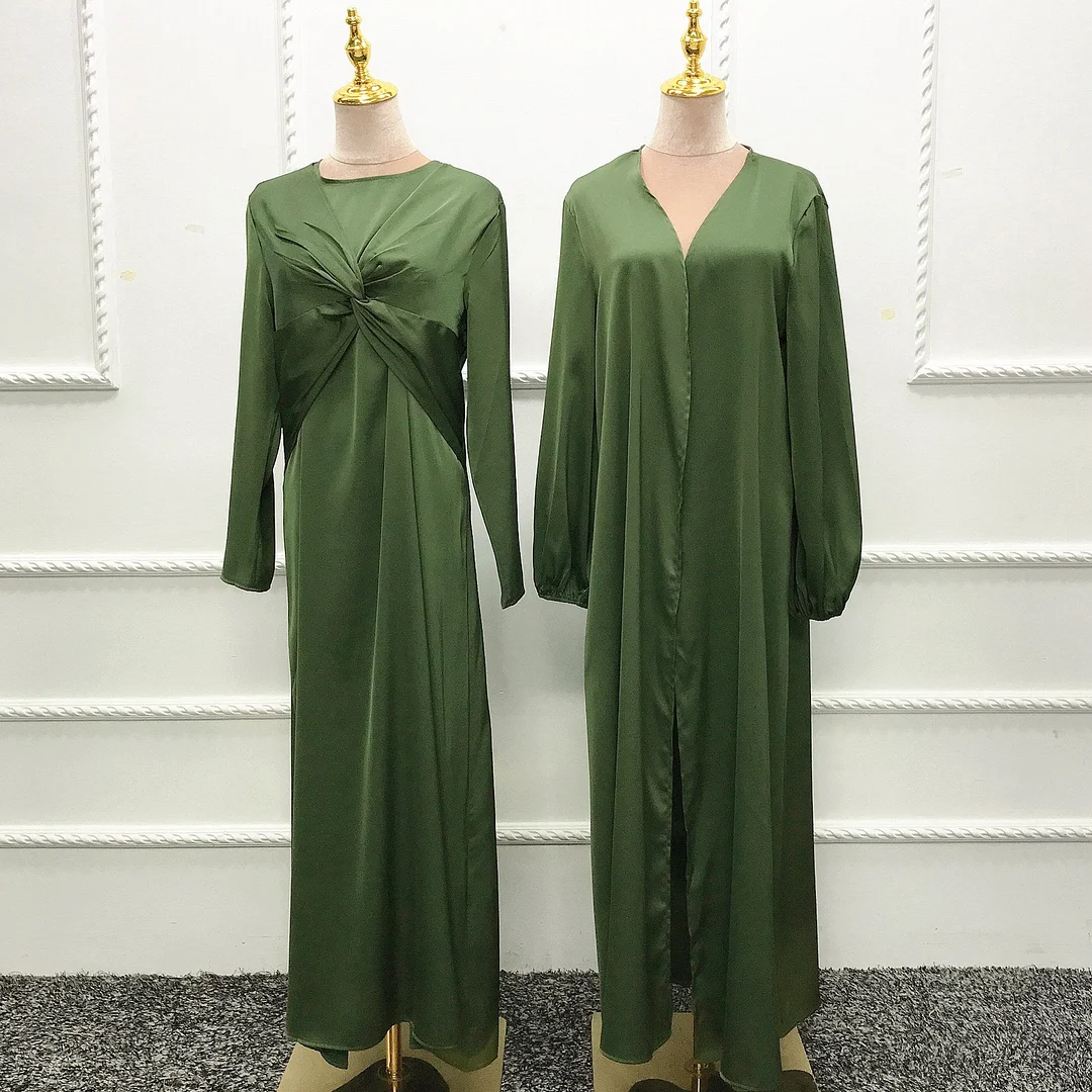 Brownm Solid Color Fresh And Sweet Two-piece Dress Cardigan Suit