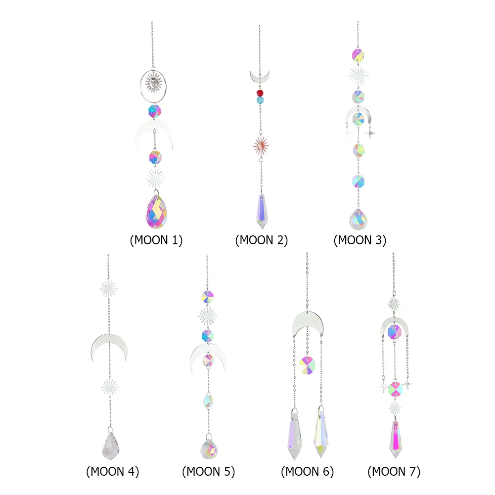 Wind Chime Crystal Catcher Hanging Ornaments Moon Prisms Home Room Pendant