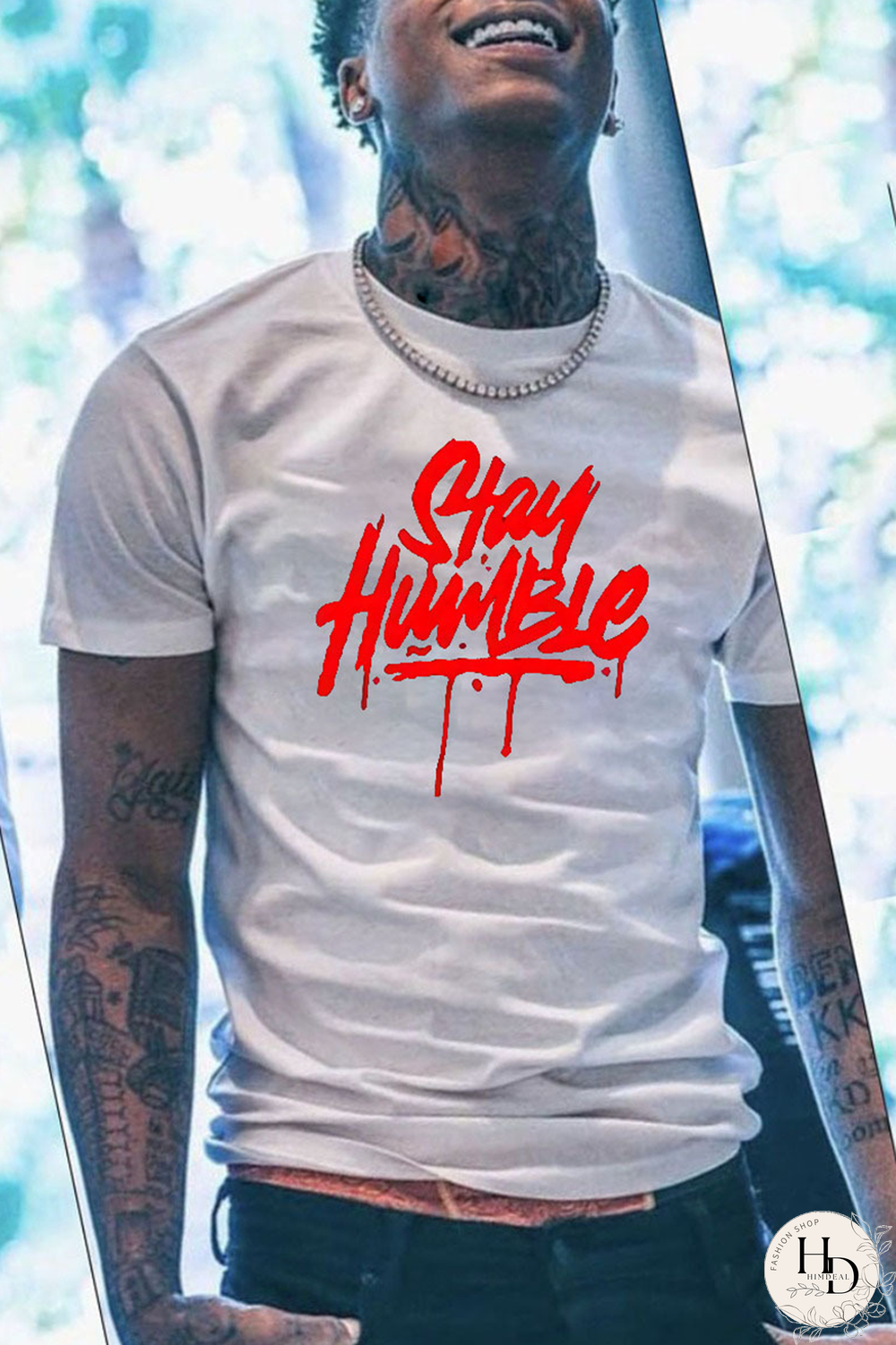 White Casual Print Patchwork O Neck T-Shirts