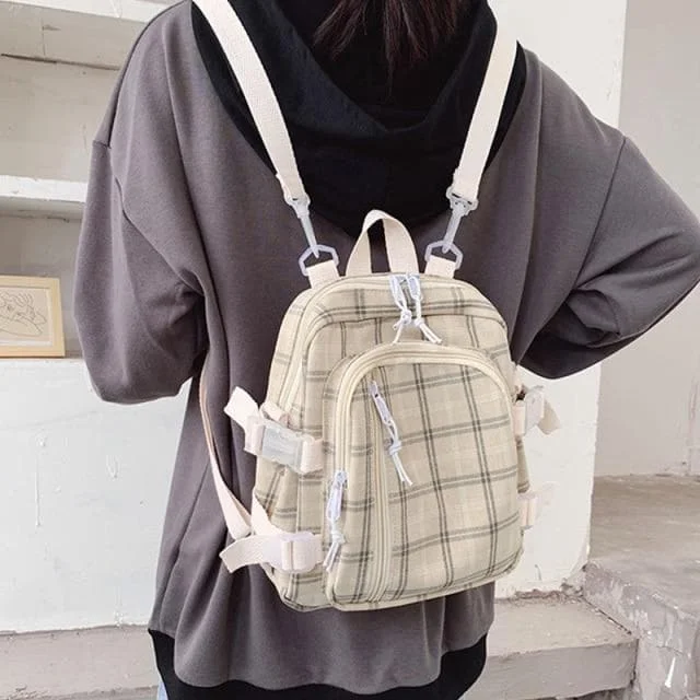 4 Colors Kawaii Plaid Pastel Mini Backpack SS1988