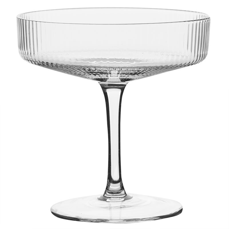 Reeded Glass Tall Goblet