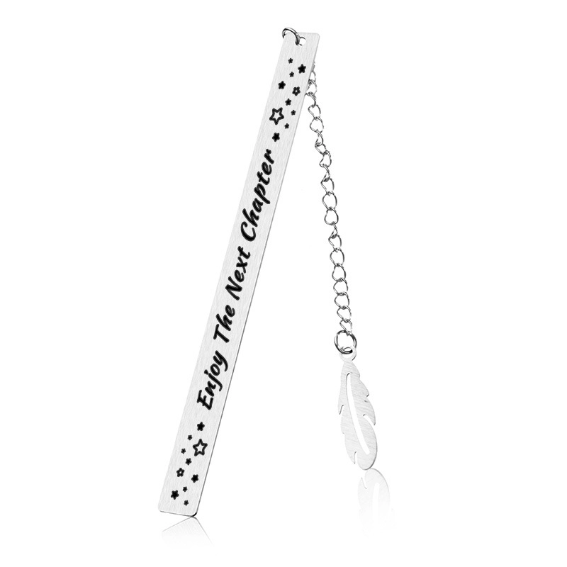 Fashion Creative Metal Stainless Steel Lettering Bookmark
