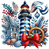 Diamond Painting-DIY Full Round Drill Christmas Lighthouse(40*40 CM)