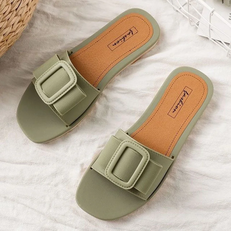 Vstacam  Sandals Female Summer House Women's Fashion Casual Korean Sandal Soft Home And Comfort Beach Flat Slippers For Women 40