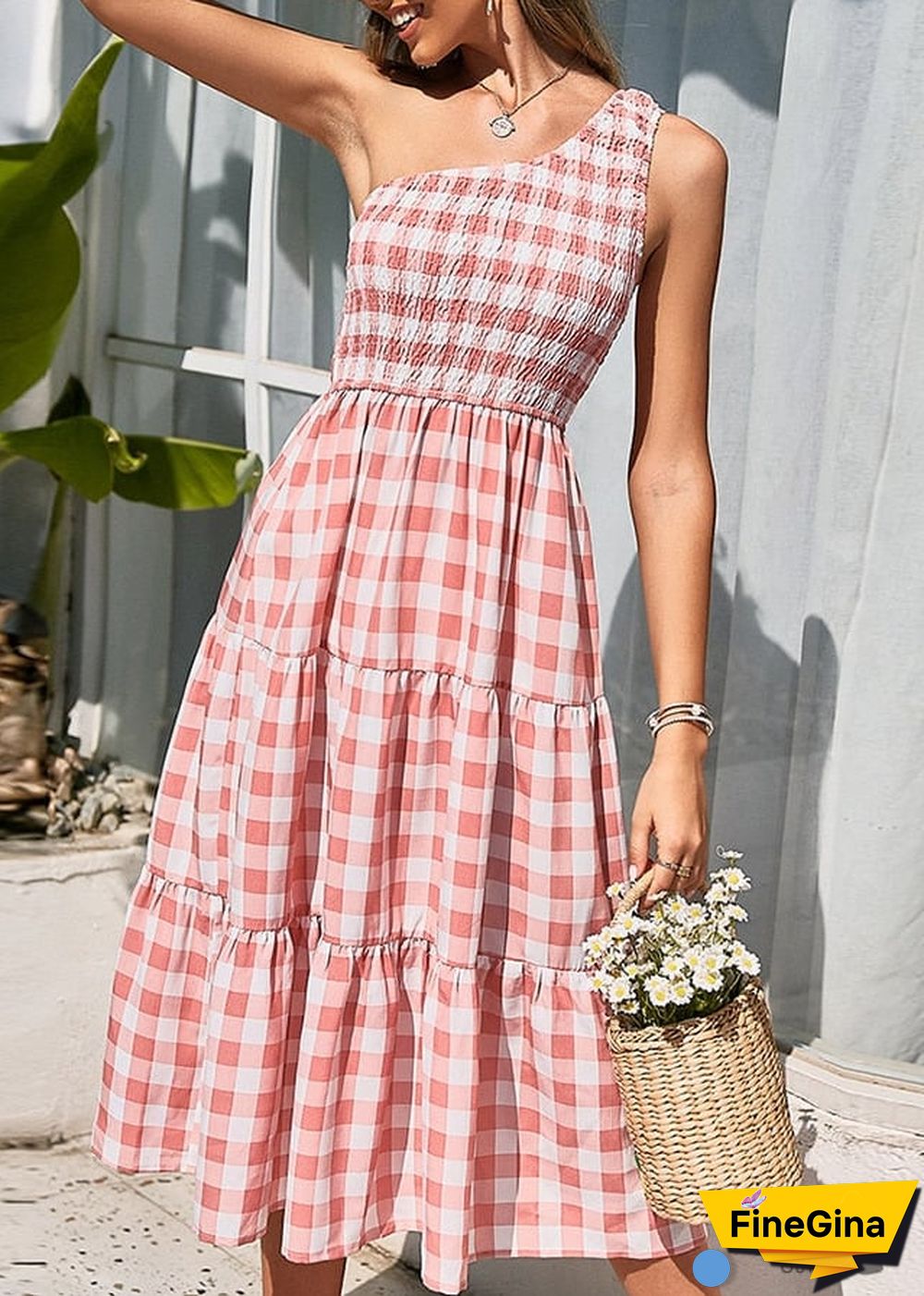 Casual Boho Plaid Maxi Dress Emilia