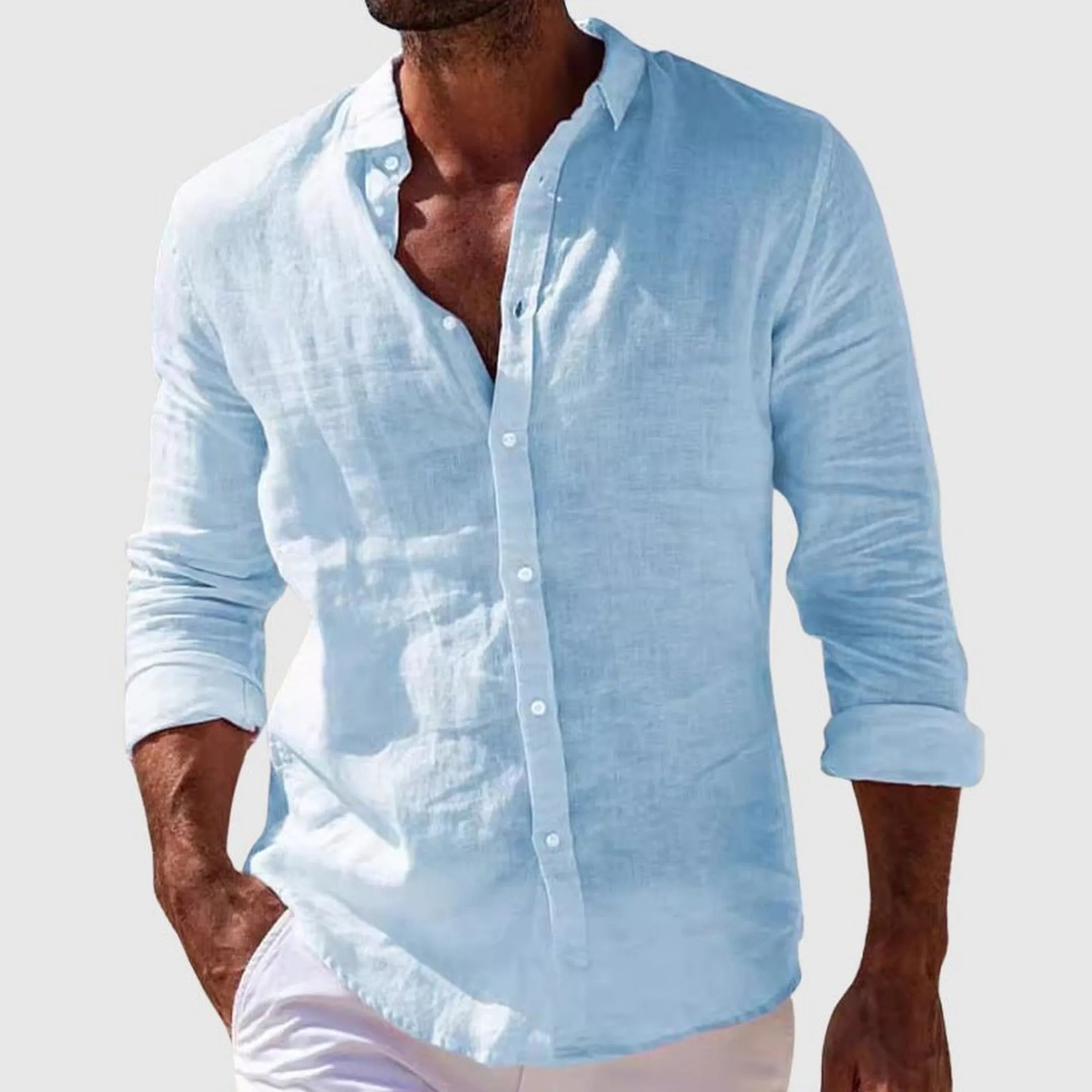Men's Linen Cotton Blend Shirt &ndash; Relaxed Summer Holiday Wear