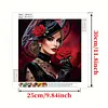 Beauty Lady en haut-de-forme rouge bckdrop en forme sp&eacute;ciale 5d DIY semi-drill diamants points kits d&rsquo;art pr&eacute;cieux pour adultes d&eacute;butants d&eacute;coration i