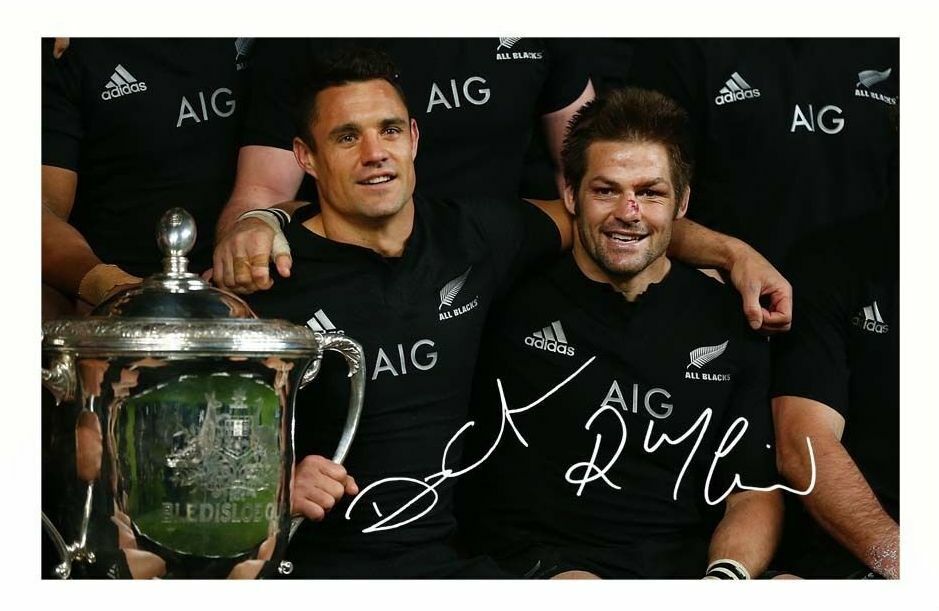 DAN CARTER & RICHIE McCAW NEW ZEALAND ALL BLACKS AUTOGRAPH SIGNED Photo Poster painting POSTER