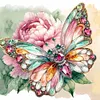 Jewel Butterfly And Peony-11CT Stamped Cross Stitch 45*45cm/17.72*17.72in
