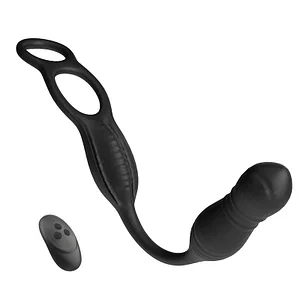 Viper Remote Control Vibration Cock Ring With Telescopic Prostate Massager