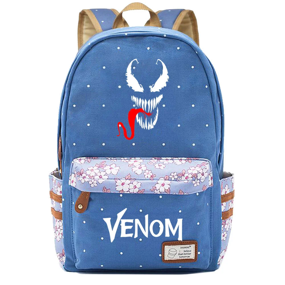Venom-themed Backpack - Stylish and Spacious School Bag with Double Side Pockets for Leisure Travel