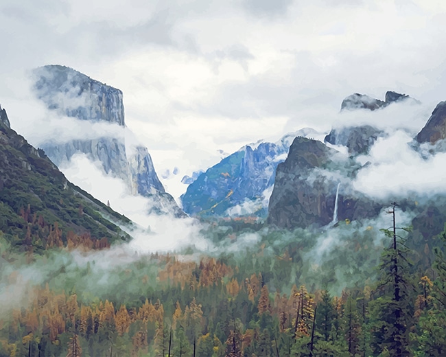 

Clouds California Yosemite Valley – Paint By Numbers - 40*50CM, 501 Original
